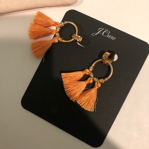 NWT J.Crew Pave Tassel Earrings - Picture 3 of 4